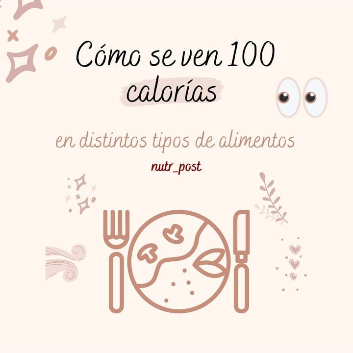 ¿Cómo se ven 100 calorías? 👀.
.
Si bien es cierto es mejor contar los macronutrientes, también es bueno hacerse una idea de lo global ❤️.
.
¿Les gustaría alguna parte 2?, Quizás comparando nutrientes